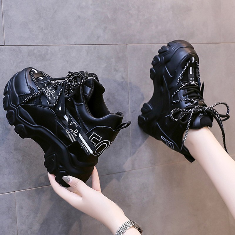 Lucifer Breathable Chunky Sneakers Women 2022 Fashion Height Increasing Platform Vulcanize Shoes Woman Thick Bottom Sneakers