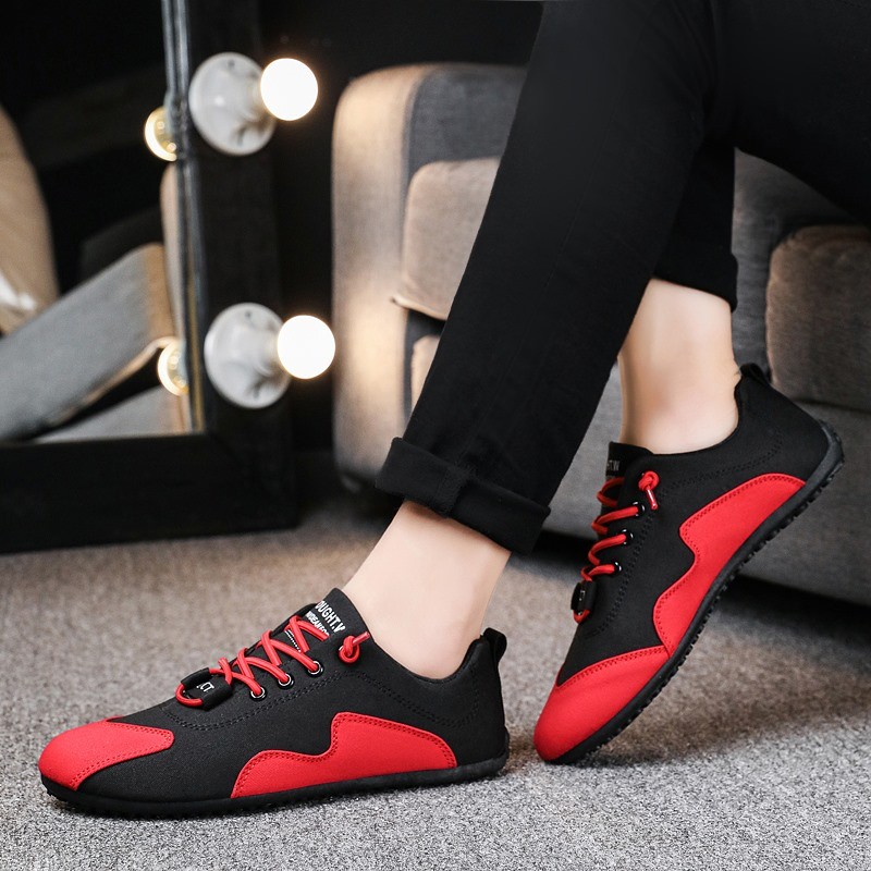 Breathable canvas shoes men's shoes comfortable lace-up loafers shoes classic trendy mixed colors flat shoes light casual shoes