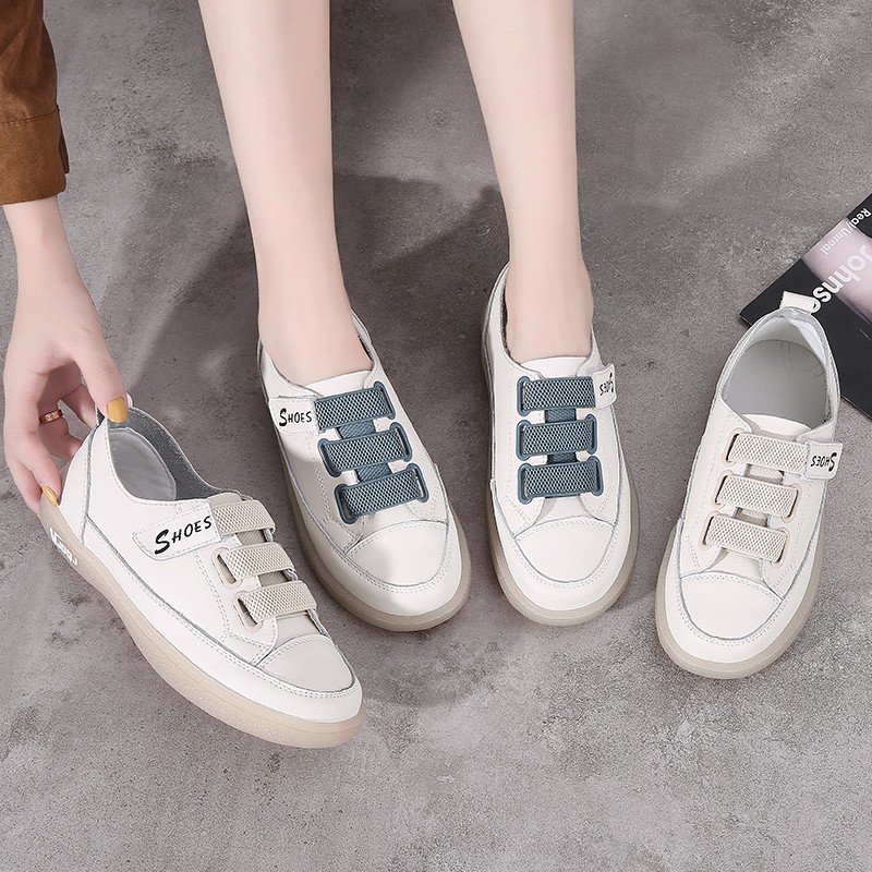 Loafers Ladies Genuine Leather Large Size Spring New Hook @ Loop White Shoes Women Fashion Casual Soft Sole Flat Shoes Women