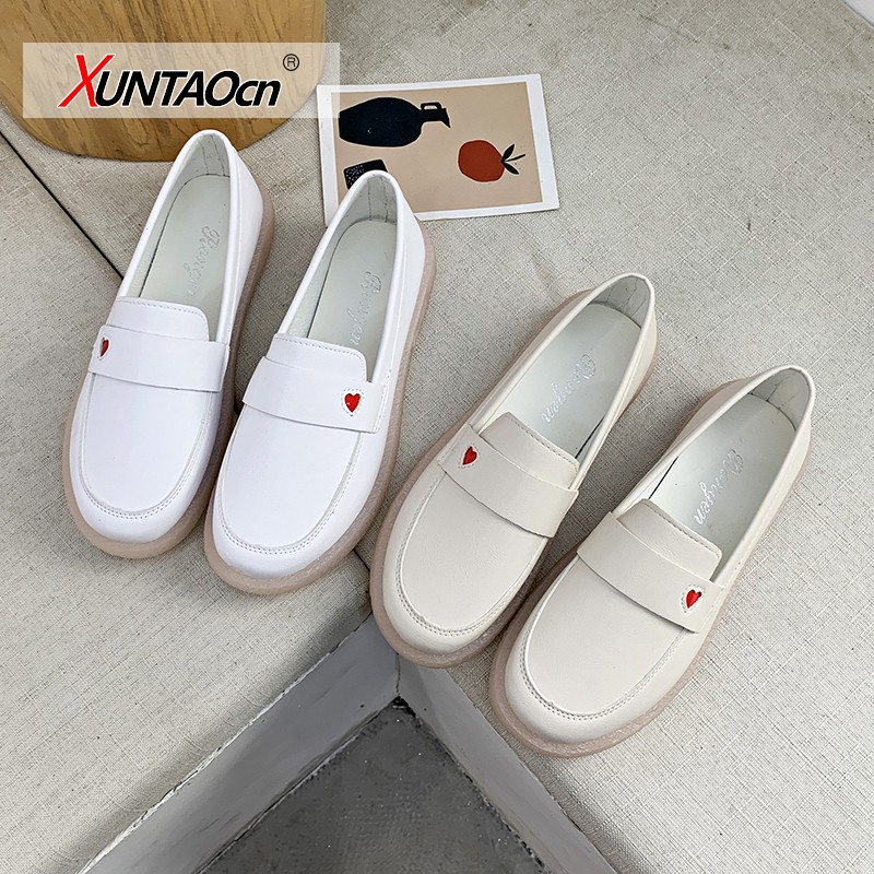 New Fashion Soft Bottom Women Flats PU Leather Nursing Shoes Leather Comfort Oxford Shoes For Women Shoes Women Loafers Spring