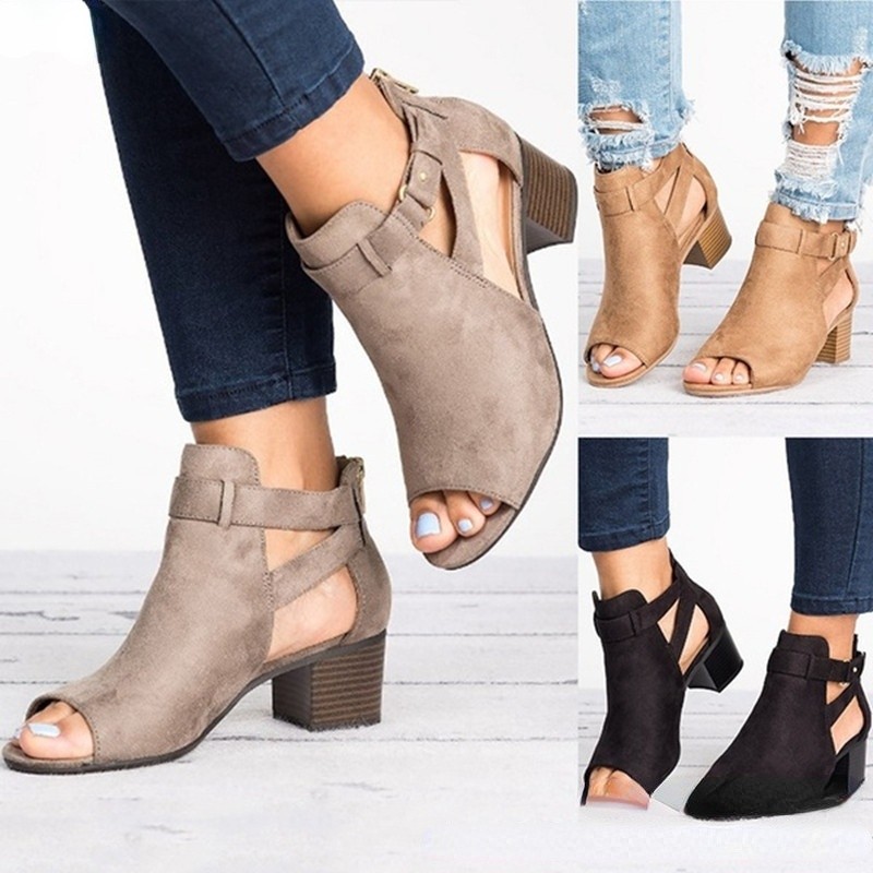 Women Wooden Sandals 2022 Summer New Solid Color High Heels Open Toe Strap Buckle Casual Female Fashion Sandalias De Mujer