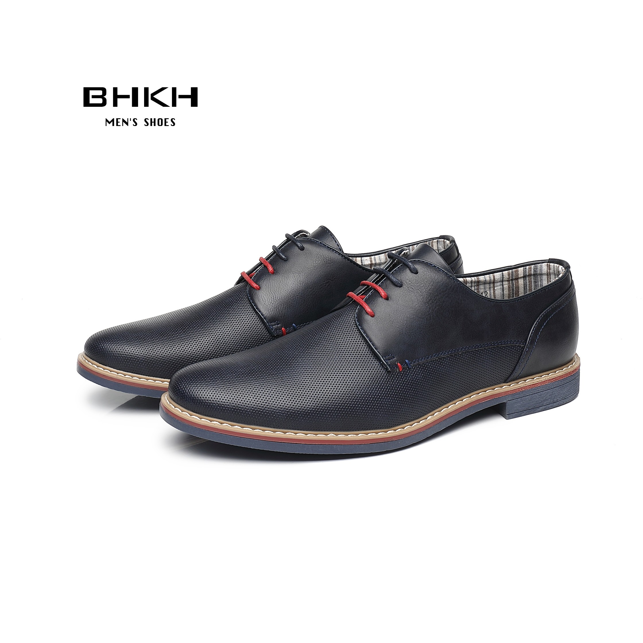 BHKH 2022 Genuine Leather Dress Shoes Comfortable Men Casual Shoes Smart Business Office Work Lace-up Men Shoes