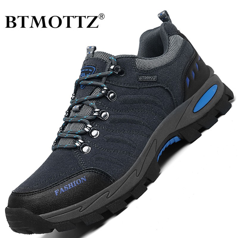 Outdoor Men Trekking Shoes Casual Sneakers Waterproof Mens Shoes Suede Trainers Non-slip Climbing Hiking Shoes Zapatillas Hombre