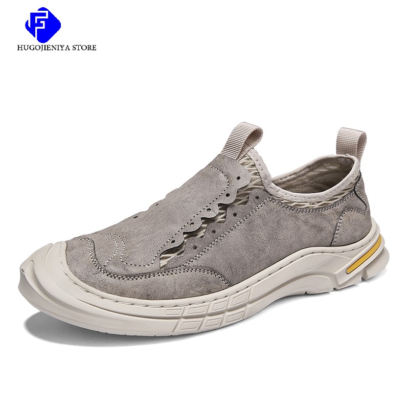 Brand Mens Shoes Genuine Leather Casual Shoes Outdoor Men Breathable Sneakers Original Suede Men Moccasins Loafers Sneakers