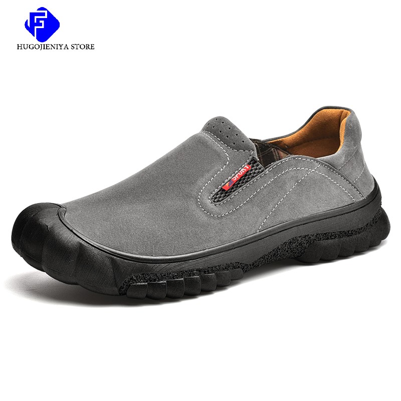 Brand Genuine Leather Men Outdoor Shoes Suede Leather Loafers Luxury Men Sneakers Handmade Driving Shoes Breathable Casual Shoes