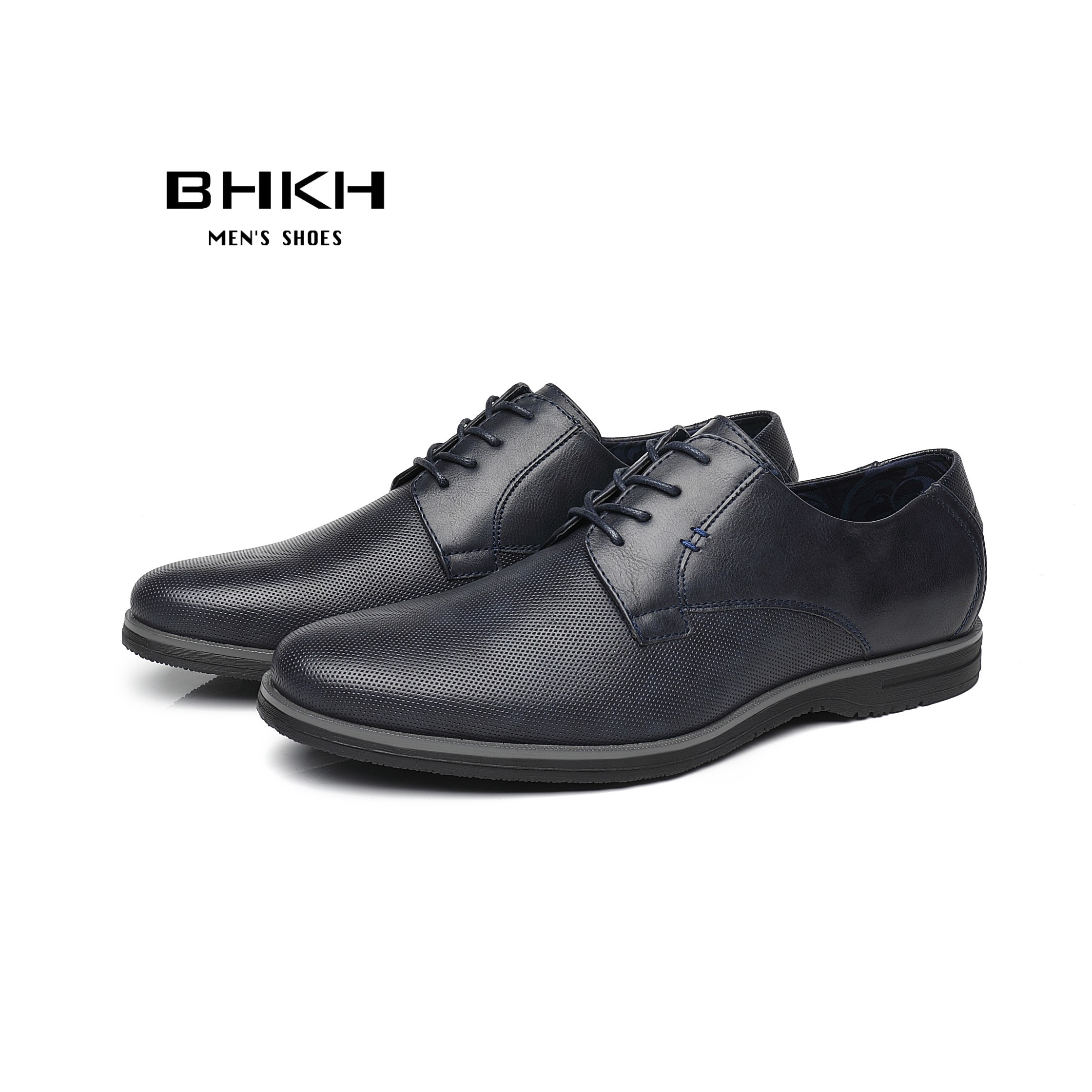 BHKH 2022 leather men casual shoes work office lace-up light dress men shoes