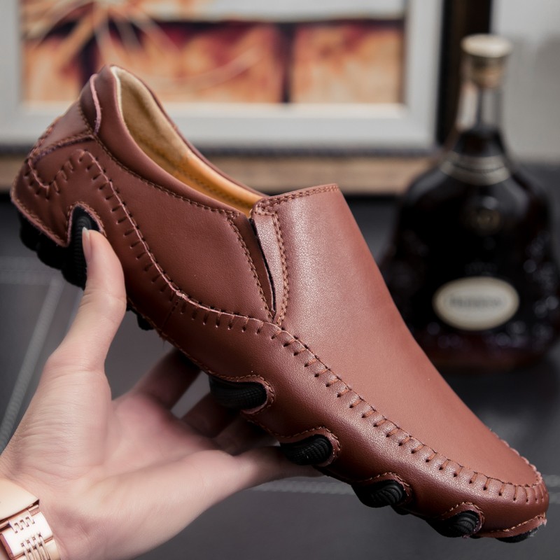 Men's casual genuine leather shoes, waterproof moccasin shoes, comfortable driving sports shoes, men's fashion
