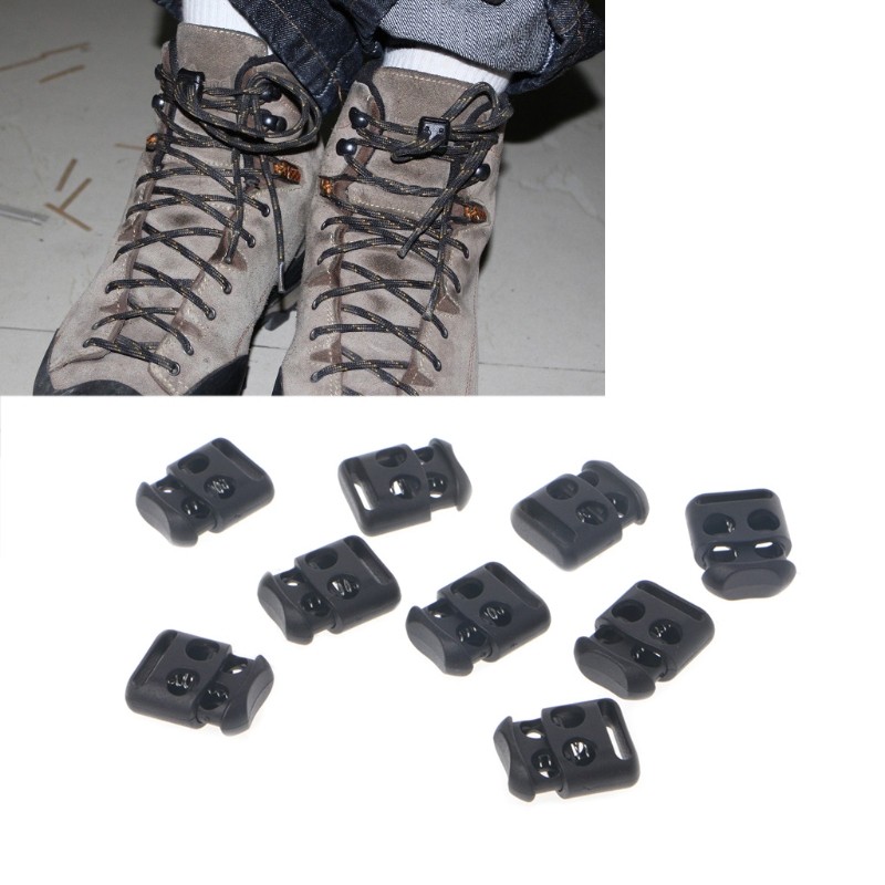 10pcs/lot Non-slip Shoelace Buckle Buckle Stopper Rope Clip Clasp Cord Cable Lock