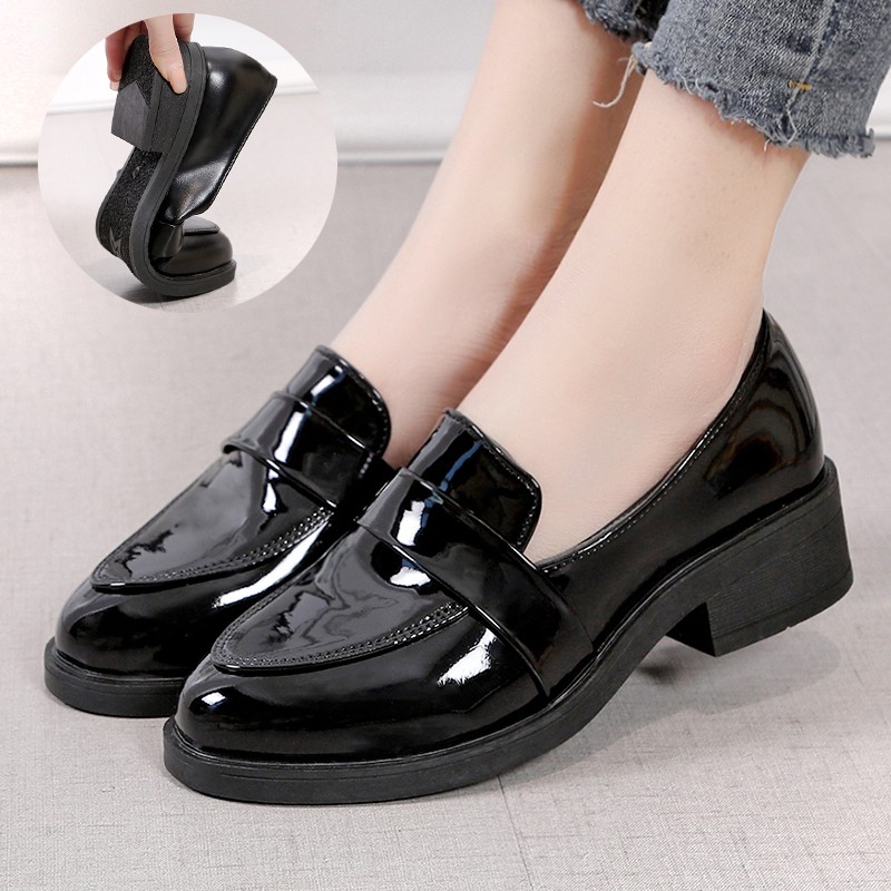 JMPRS Simple Patent Leather Loafers For Women 2022 Spring Autumn Slip On Flats Woman Solid Color Soft Sole Casual Shoes