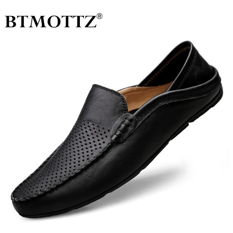 2020 Italian luxury brand casual men shoes genuine leather loafers men shoes breathable breathable loafers slip on