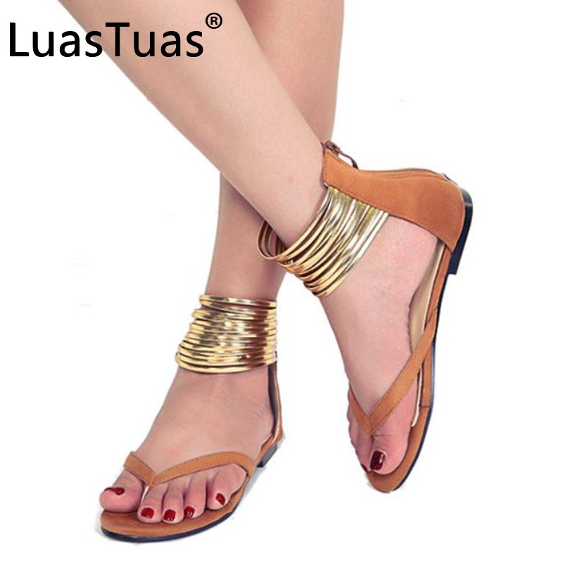 LuasTuas New Arrivals Women Sandals 2022 Ankle Strap Zipper Summer Ladies Shoes Fashion Daily Holiday Shoes Size 35-43