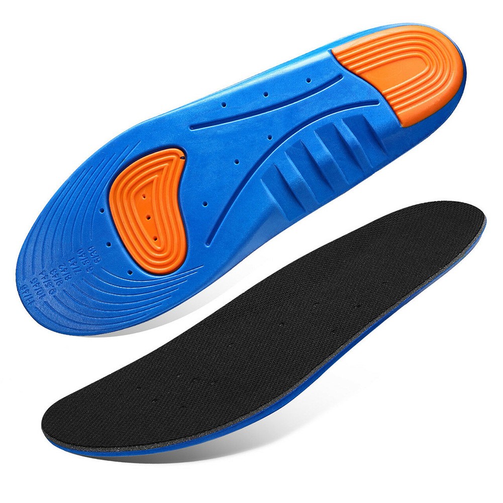 Man Woman Breathable Shock Absorption Orthotic Arch Support Insoles Shoe Pad Foot Care Blue Running Sports Cushion Non-slip Soft