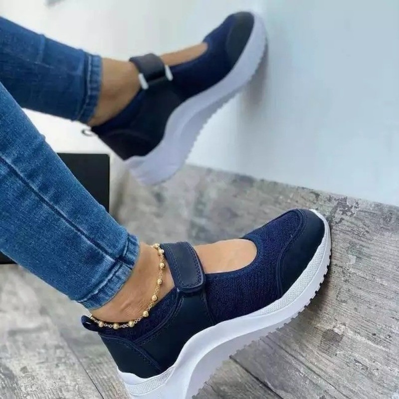 Women Sneakers Platform Sandals Solid Mesh Cut Out Casual Women's Shoes 2021 New Fashion Plus Size Thick Bottom Ladies Shoes