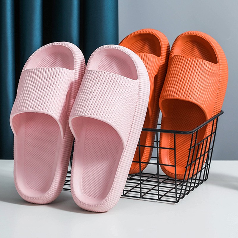 Rimocy Thick Sole Home Women Slippers Soft Summer Slides Non-slip Woman Flat Heel Comfortable Sandals Flip Flops Female