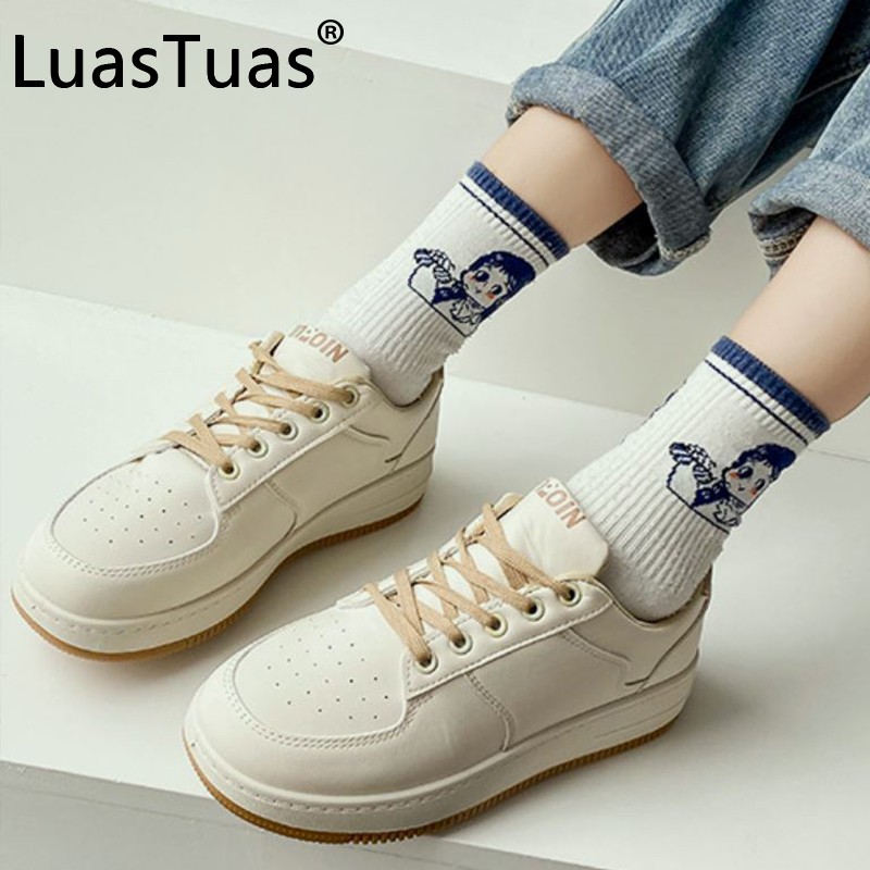 LuasTuas New 2022 Women Sneakers Lace Up Chunky Ins Fashion Spring Shoes For Woman Fashion Casual Holiday Shoes Size 35-40