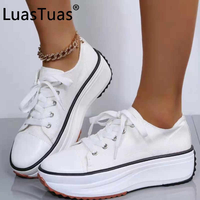 LuasTuas New Sneakers For Women High Platform Lace Up Spring Laddie'S Cool Fashion Shoes Holiday Woman Shoes Size 36-43