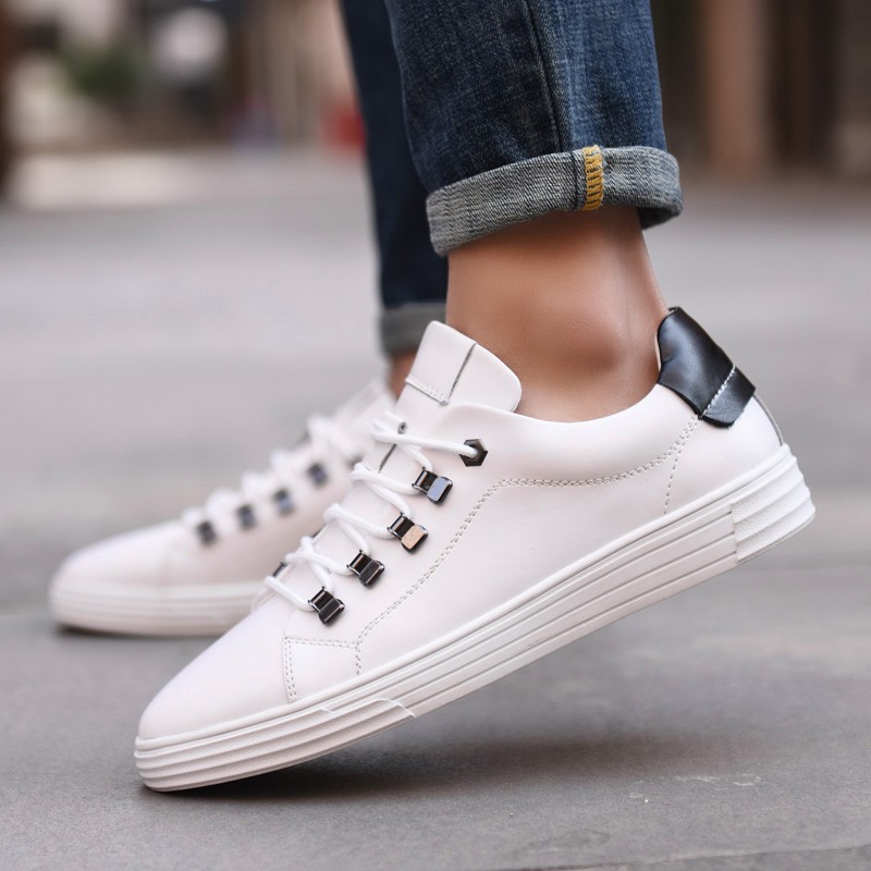 Men's shoes leather casual spring sneakers men 2021 new lace-up British style shoes fashion sneakers