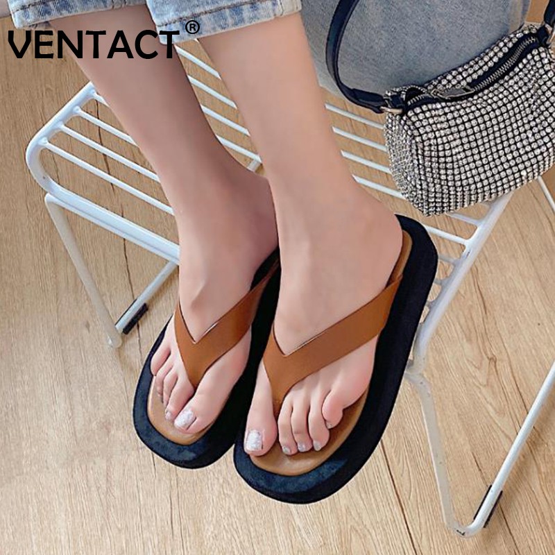 VENTACT 2022 women real leather sandals for flat heels summer shoes women fashion party shoes casual women shoes size 34-39