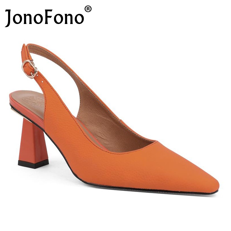 Gonovono Women Shoes Size 34-42 Genuine Leather Strange Heel Women Shoes Fashion Trendy Elegant Party Club Shoes