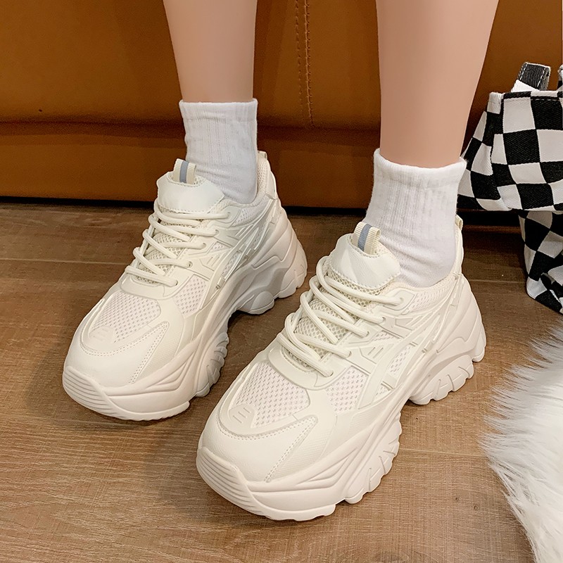 Rimocy 2021 Autumn Women Sneakers Chunky Breathable Mesh Platform Shoes Fashion Woman Thick Bottom Ladies Trainers Basket Femme