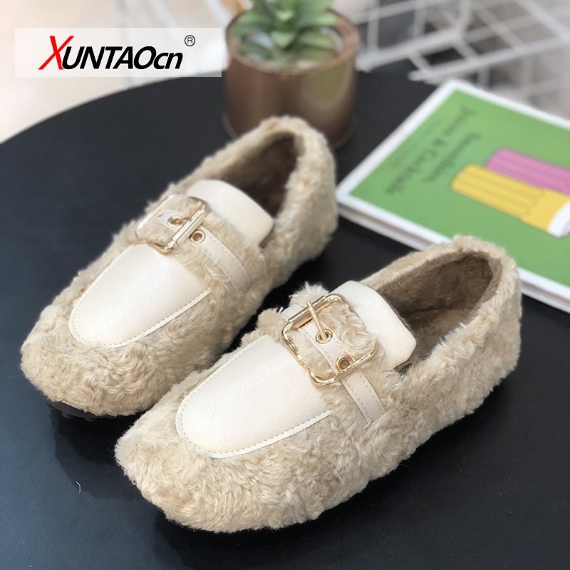 2022 Fashion Women Moccasin Shoes Casual Women Sneakers Autumn Loafers Flats Fur Loafers Slippers Flats Toe Shoes