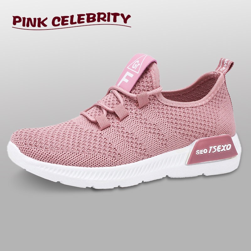 Lightweight Breathable Sneakers Women's Flying Mesh Woven Soft Sole Lace Up Sneakers Sneakers