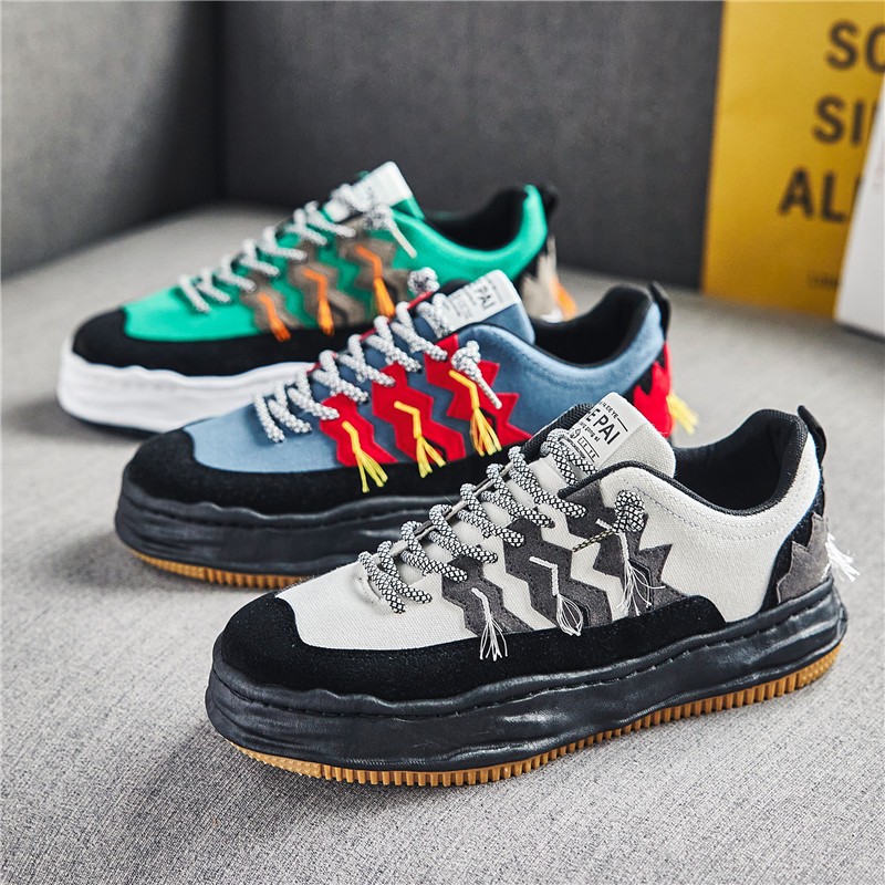 Retro Men's Dissolving Shoes Men Canvas Sneakers Round Toe Dissolving No Slip Sneakers Zapatillas Lace Up Dress Shoes For Men