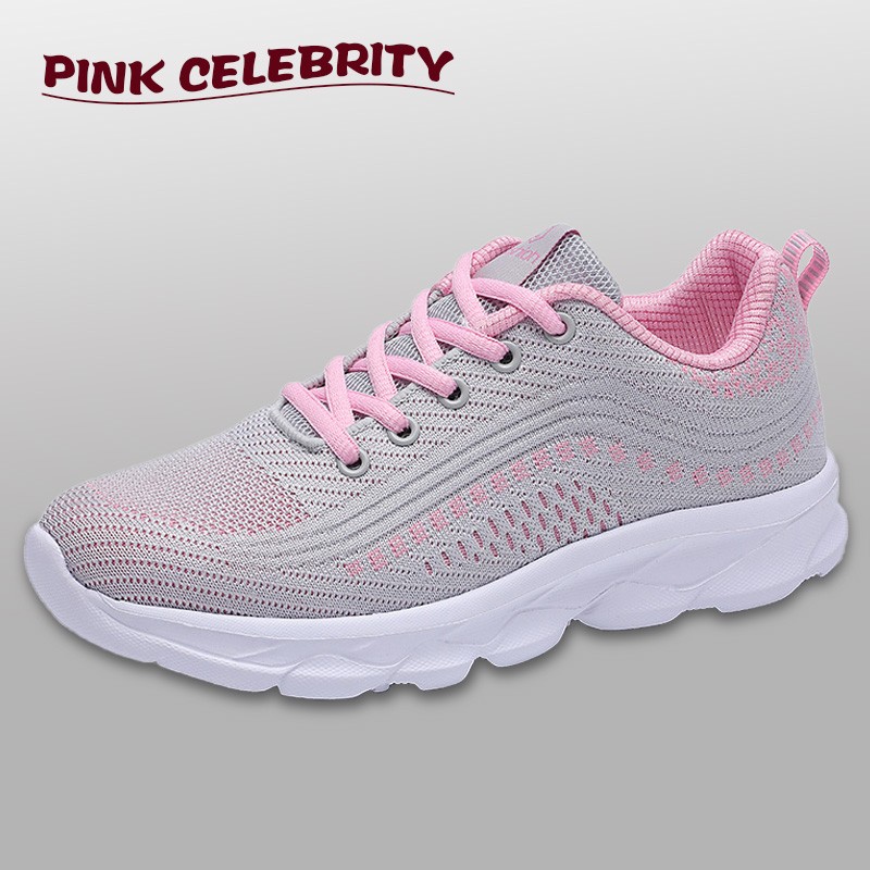 Ladies Mesh Breathable Comfortable Sneakers Soft Sole Running Shoes Outdoor Leisure Shoes Travel Shoes