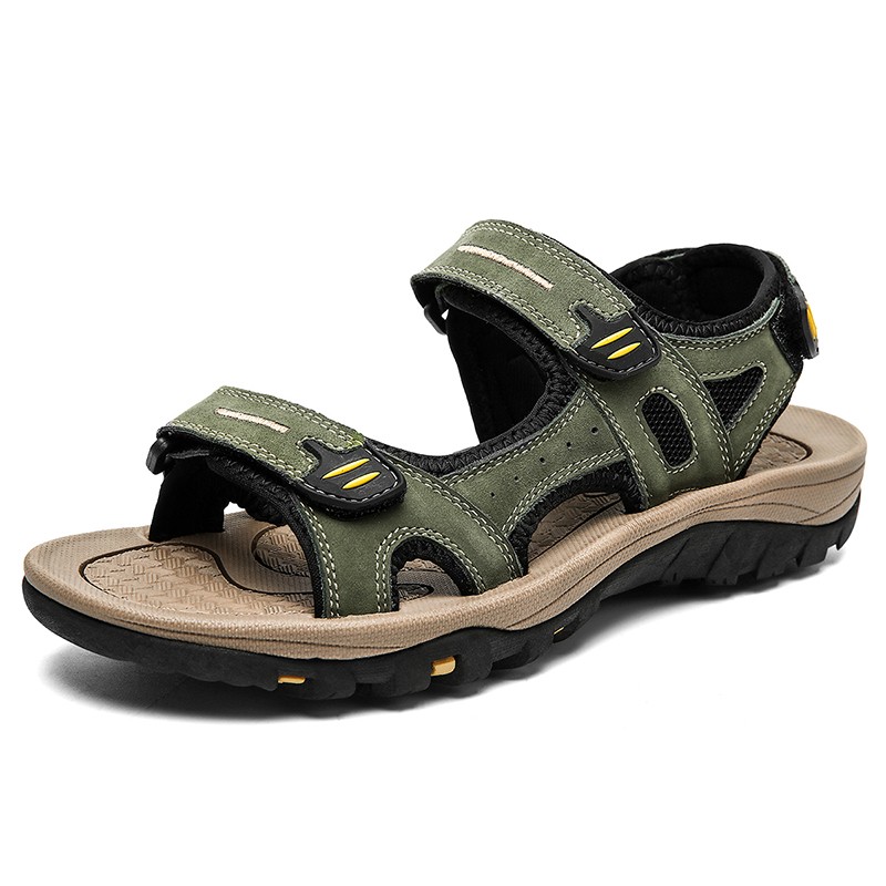 Genuine Leather Men's Sandals Summer New Large Size Men's Sandals Outdoor Men's Casual Shoes Fashion Sandals Slippers Plus Size 38-48