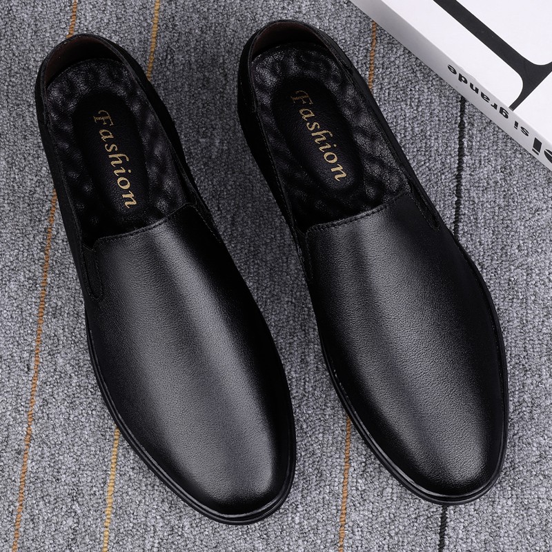 Genuine leather men's casual shoes luxury brand shoes breathable slip on lazy driving shoes high-end fashion shoes