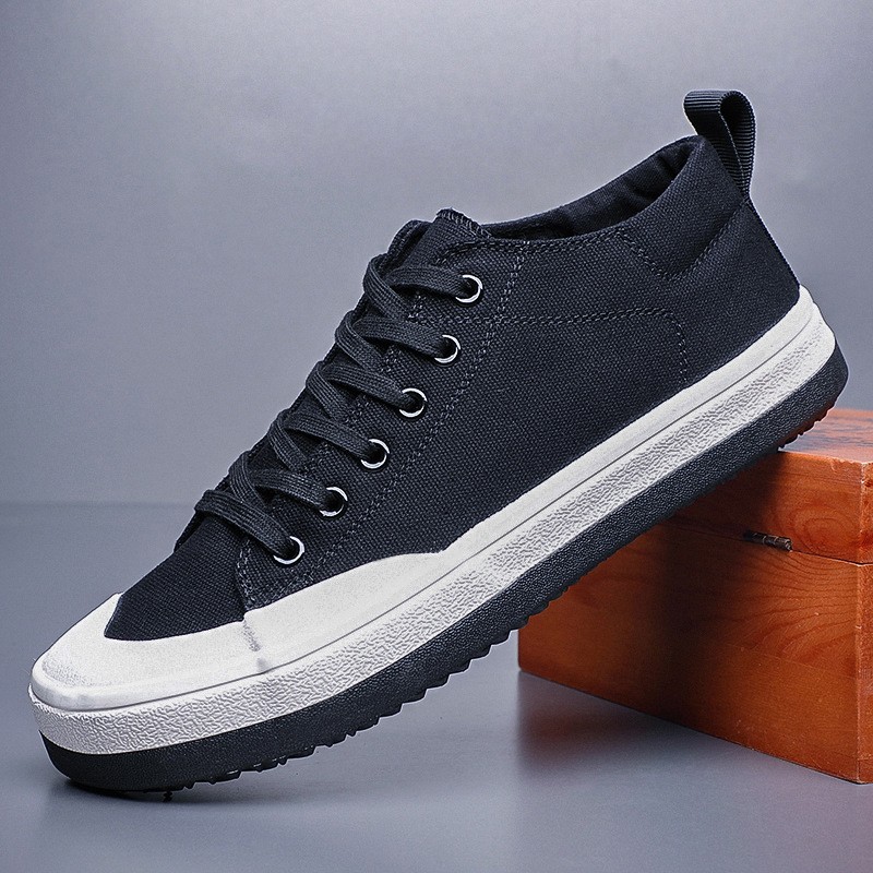 Men's spring and autumn canvas shoes men's fashion wedge shoes sports shoes men's fashion round heel sneakers BD21289