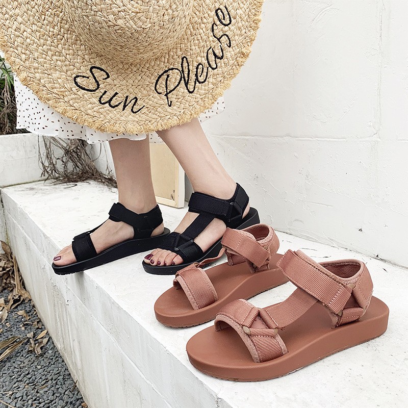 2021 summer women's shoes fashion casual sports sandals velcro flat sandals women platform sandals