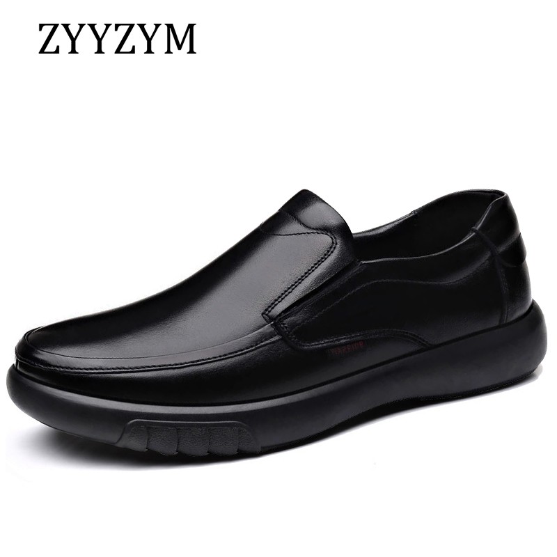 ZYYZYM Men's Lafers Split Leather Spring Summer Slip-On Style Simplicity Handwork Business Casual Leather Shoes