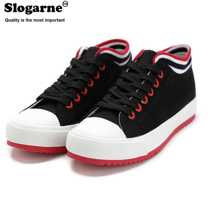 Student Sneakers Flat Canvas Shoes Lace Up Women Spring Classic Casual Sneakers Thick Sole Vulcanized Shoes Platform Shoes