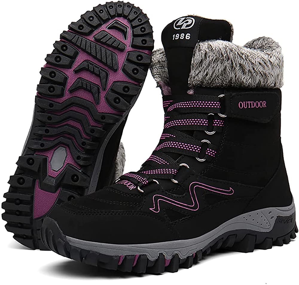 Women Winter Snow Boots Outdoor Shoes For Women Men Hiking Trekking Boots Couple Shoes Lightweight Anti-slip Warm Plush Boot