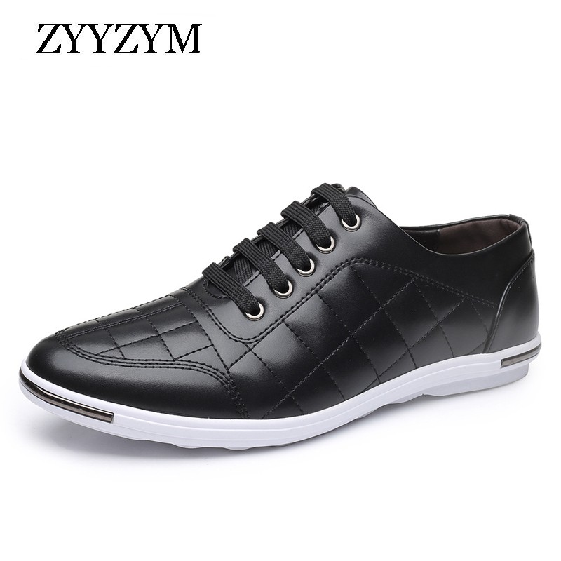 ZYZYYM 2022 Spring New Men's Leather Casual Shoes Trend Versatile Flat Shoes EUR 38-48