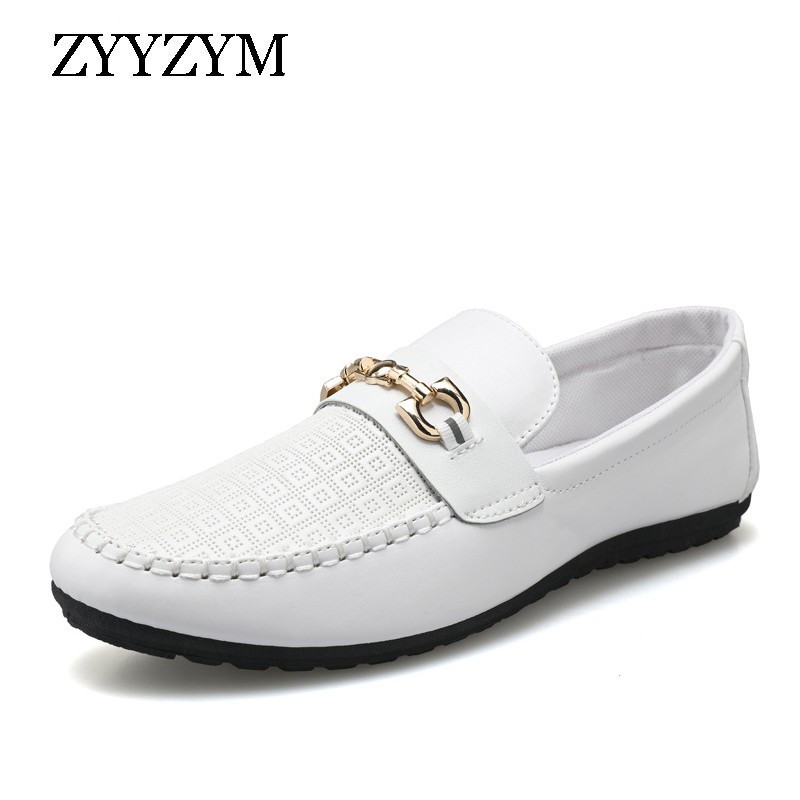 ZYYZYM Spring Autumn Men Casual Shoes Leather Trend Versatile Soft Sole Simple Loafers #D09