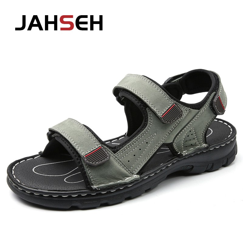 Size 48 New Fashion Casual Men Shoes Genuine Leather Soft Non-slip Beach Shoes Summer Sandals Walking Flats Sneakers