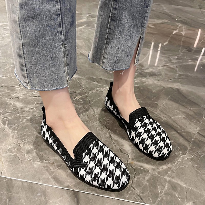 Women Flat Shoes 2022 Spring New Ladies Loafers Flying Woven Pumps Women Single Shoes Casual Lazy Peas Shoes Zapatos de mujer