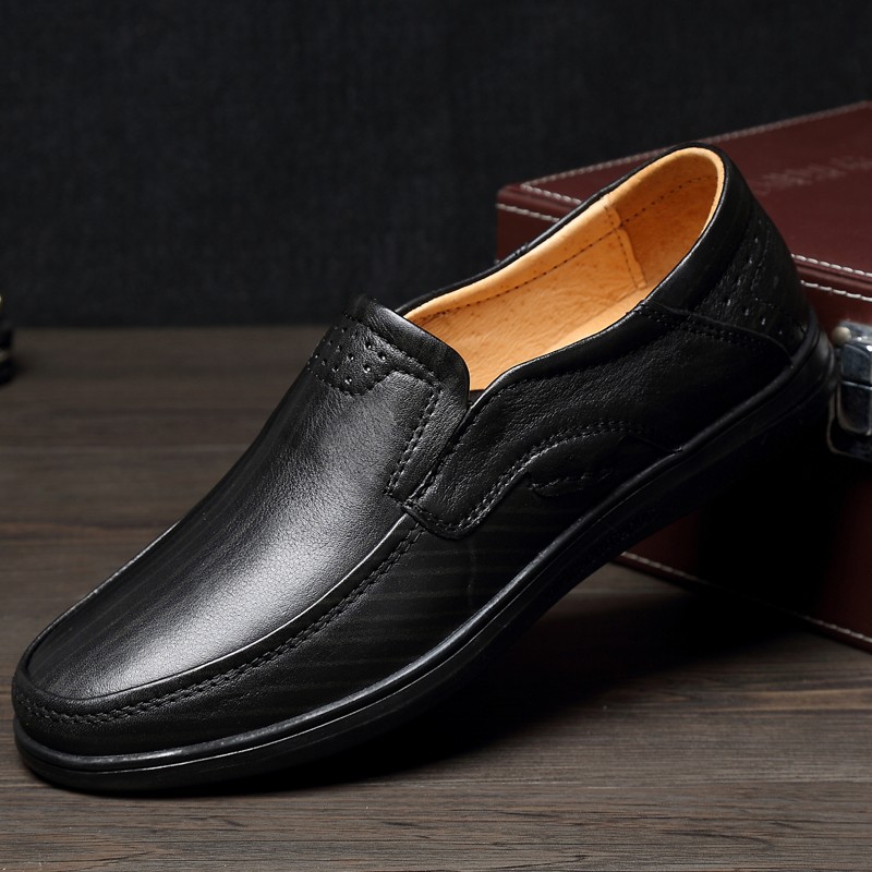 Genuine leather men loafers dress shoes slip on male casual shoes man wedding party driving moccasins shoes plus size