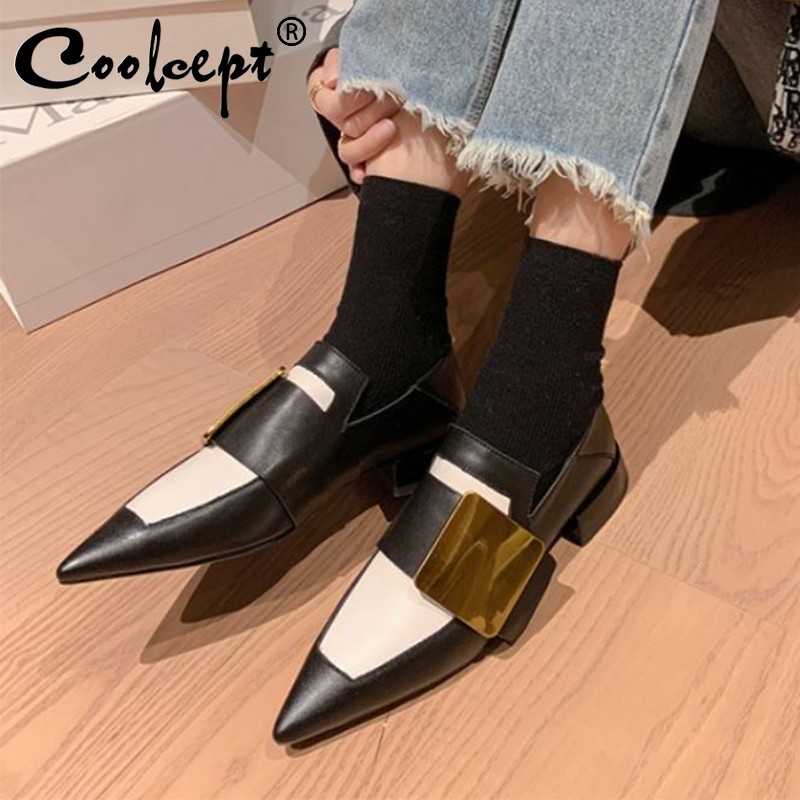 Cool Sept Women Flats Shoes Spring Elegant Genuine Leather Women Party Shoes Female Shoes Size 34-40