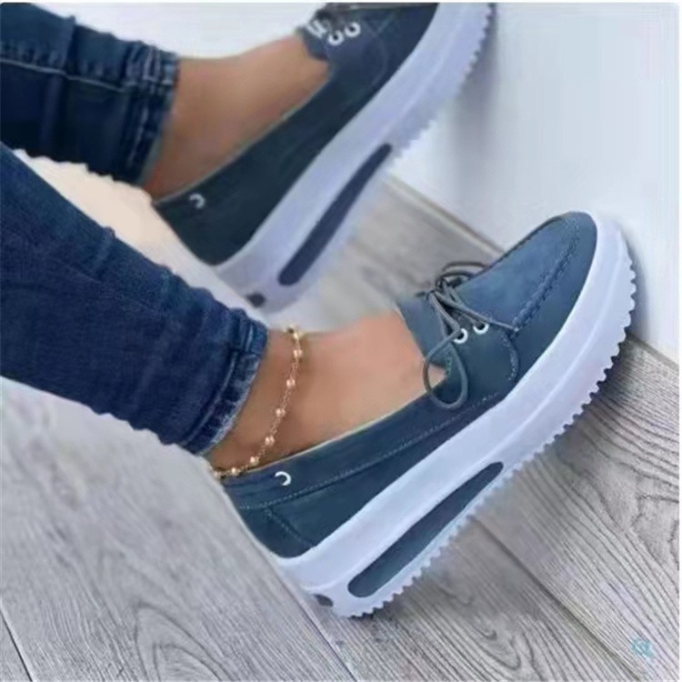 2022 new thick-soled women's sports shoes casual fashion comfortable slip-on flat shoes women's increased vulcanized shoes