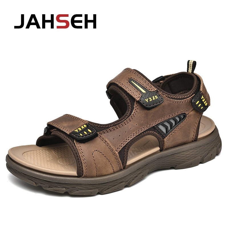 Lightweight Summer Genuine Leather Sandals Fashion Mens Luxury Casual Shoes Designer Beach Sandals Outdoor Shoes Chaussure Homme