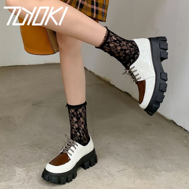 Tuyoki Women Pumps Genuine Leather Fashion Platform High Heels Spring Shoes for Woman Daily Office Lady Shoes Size 34-40