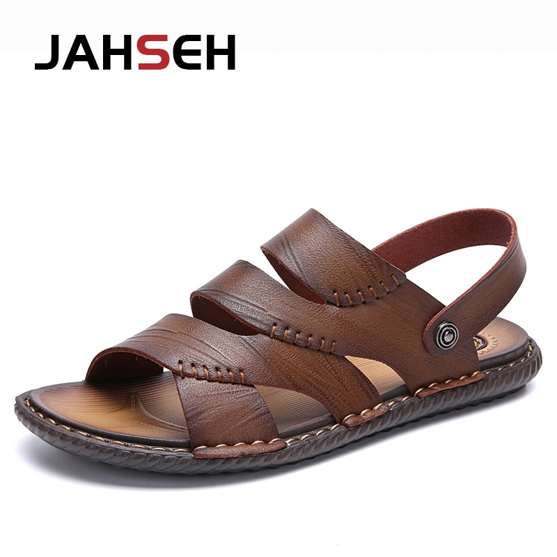 2022 new men sandals split leather men summer shoes new man casual comfortable outdoor sandals men walking shoes slippers