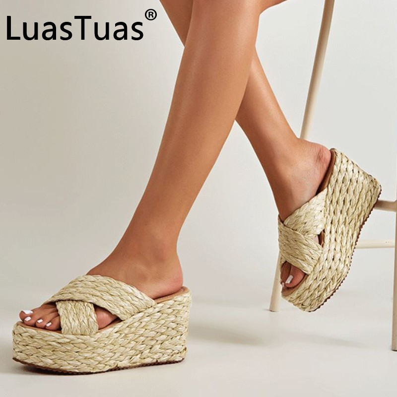 LuasTuas Women Sandals 2022 New Fashion Platform Summer Wedges Shoes For Woman Ins Chunky Beach Lady Footwear Size 36-43