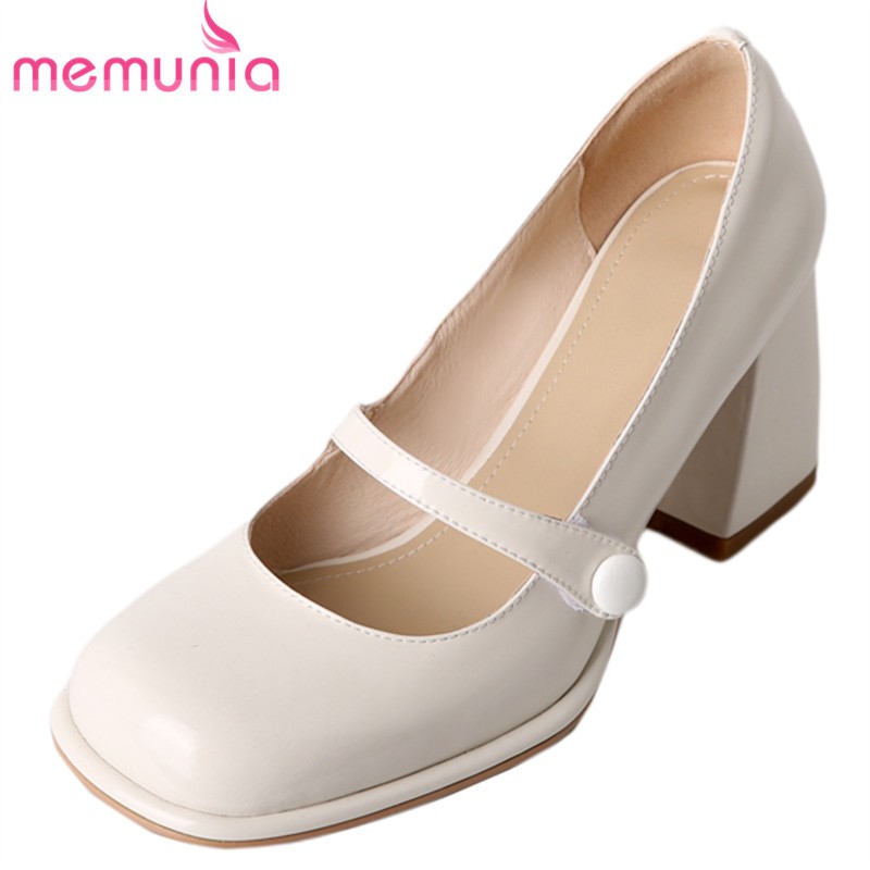 MEMUNIA 2022 New Popular Genuine Leather Pumps Pointed Toe High Heel Women High Heels Ladies Simple Shallow Shoes