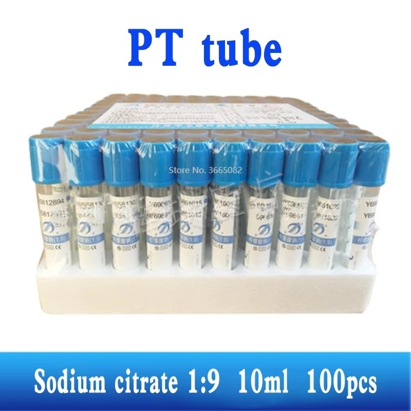 100pcs 5ml/10ml PT sodium citrate tube 1:9 plastic tube sterile negative pressure vacuum blue cap anticoagulant PRP tube