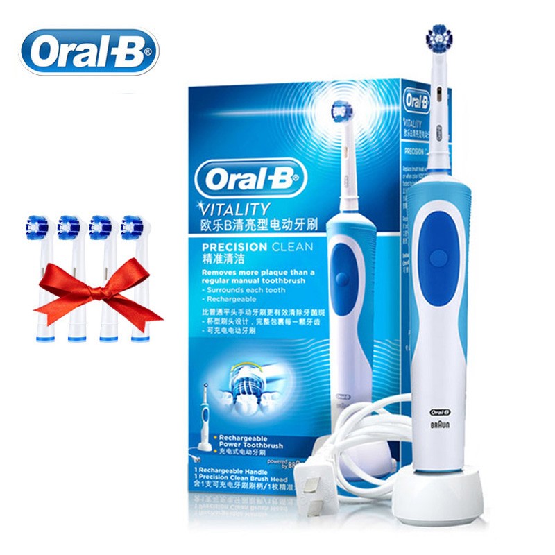 Oral B 2D Rechargeable Electric Toothbrush Rotating Vitality Daily Cleaning Rechargeable Induction 110-240V Toothbrush Head