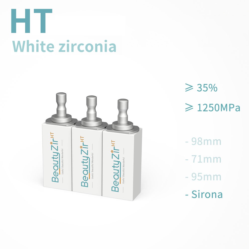 Beautyzir HT white zirconia sirona 5pcs-high strength dental zirconium oxide set